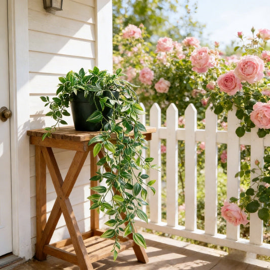 Lifelike Faux Hanging Vine Plant with Pot