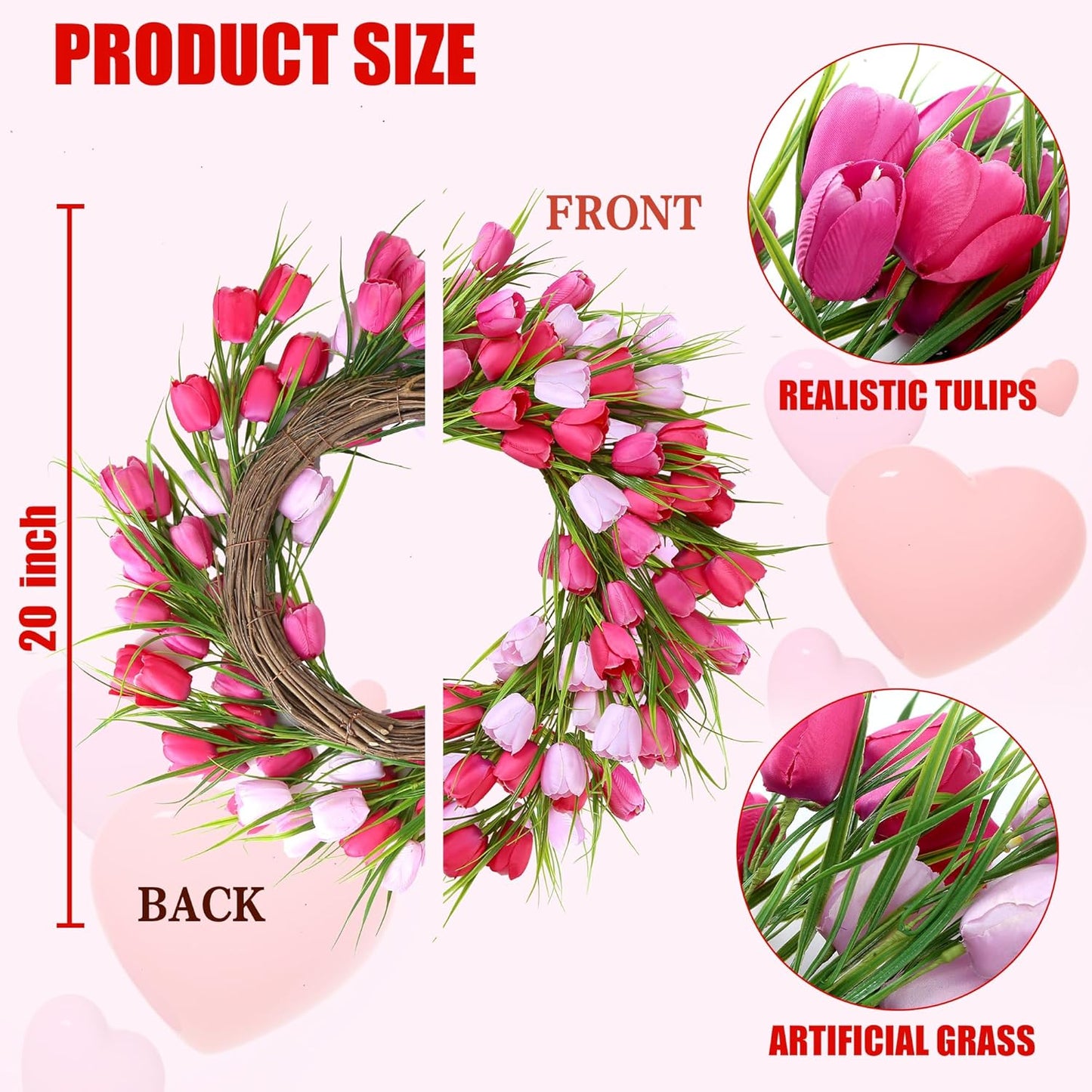Artificial Tulip Wreath for Easter and spring decorating