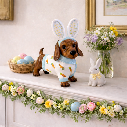 Easter Bunny Dachshund Statue