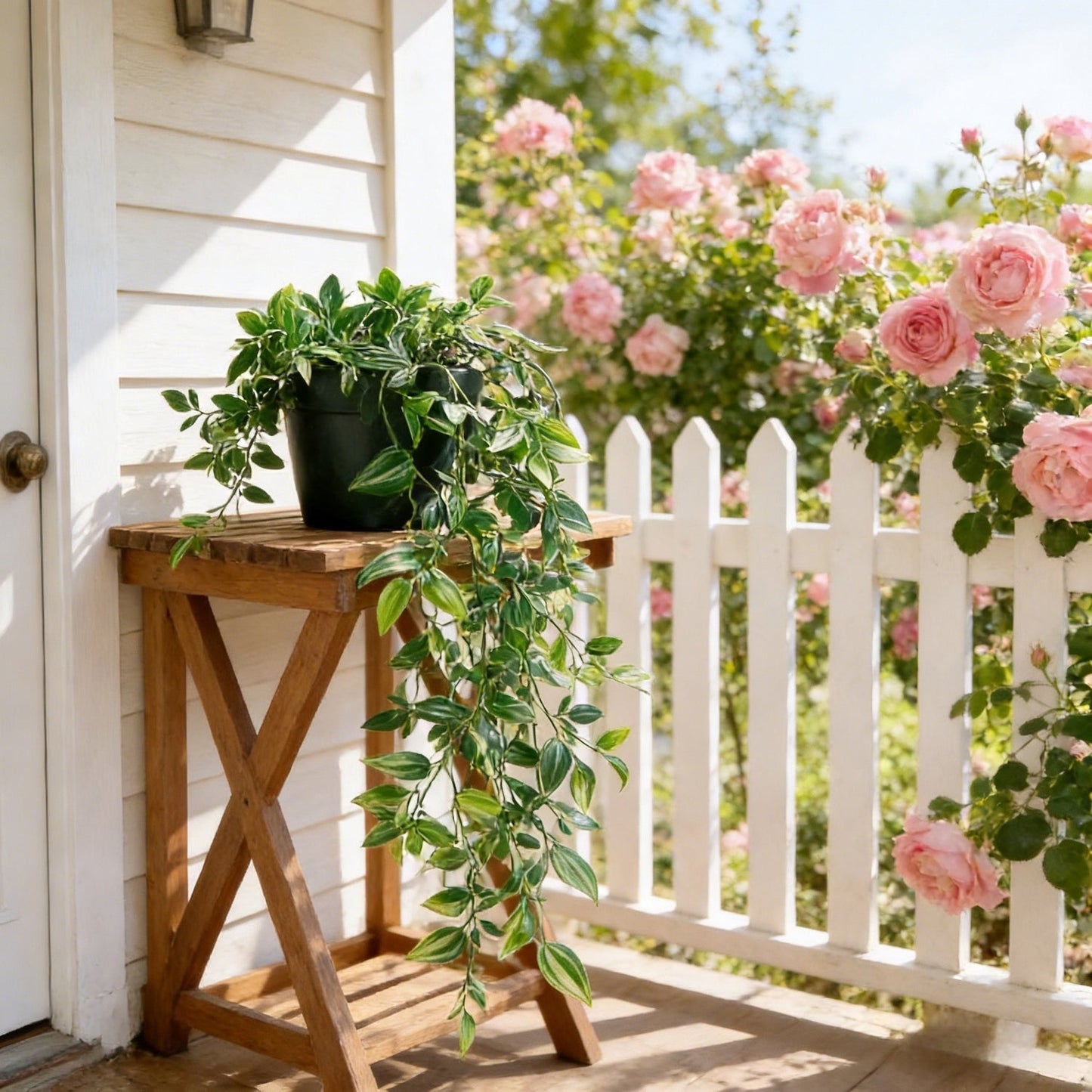 Lifelike Faux Hanging Vine Plant with Pot