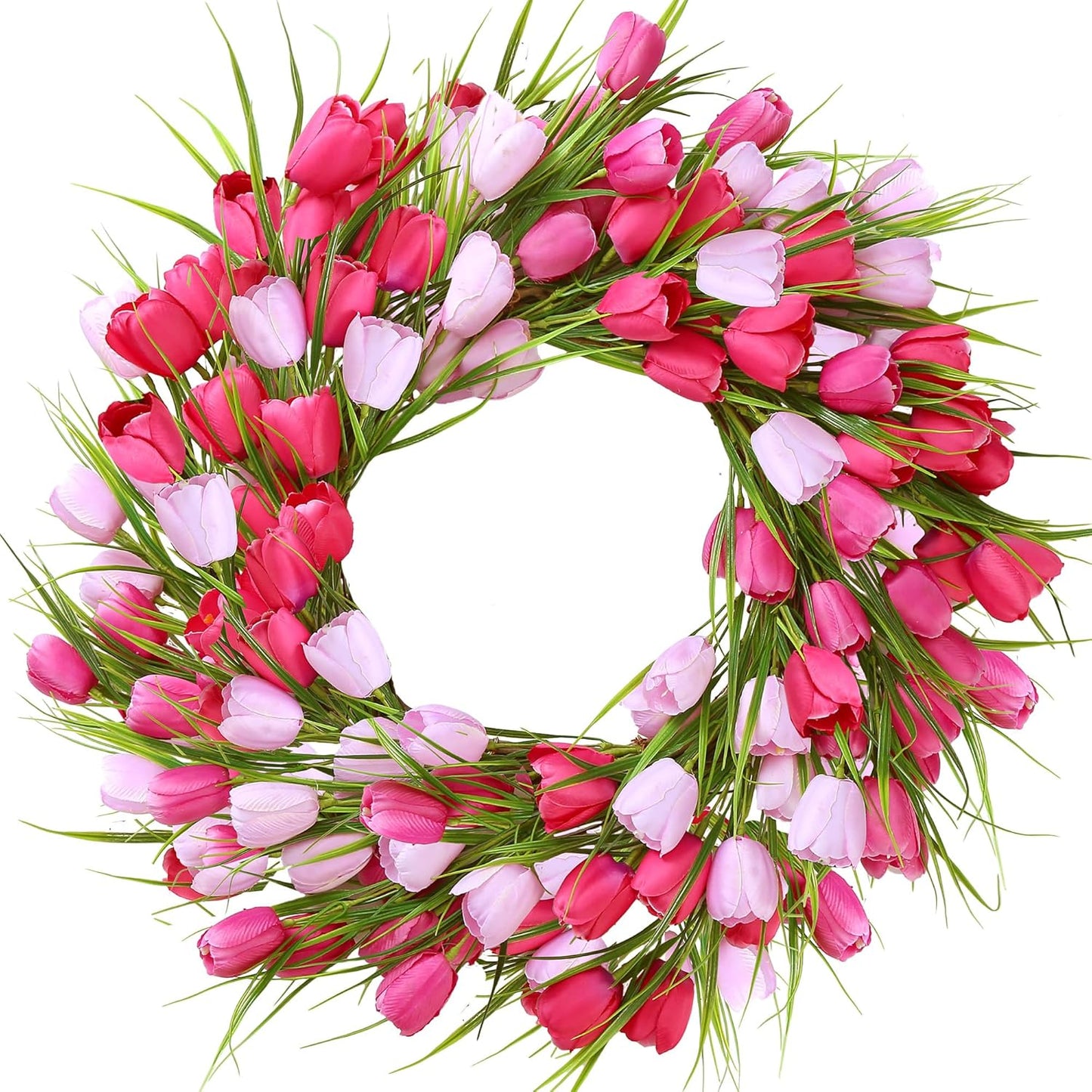 Artificial Tulip Wreath for Easter and spring decorating