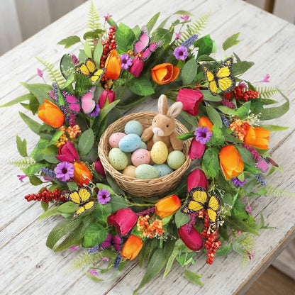 Artificial Tulip Wreath for Easter and spring decorating